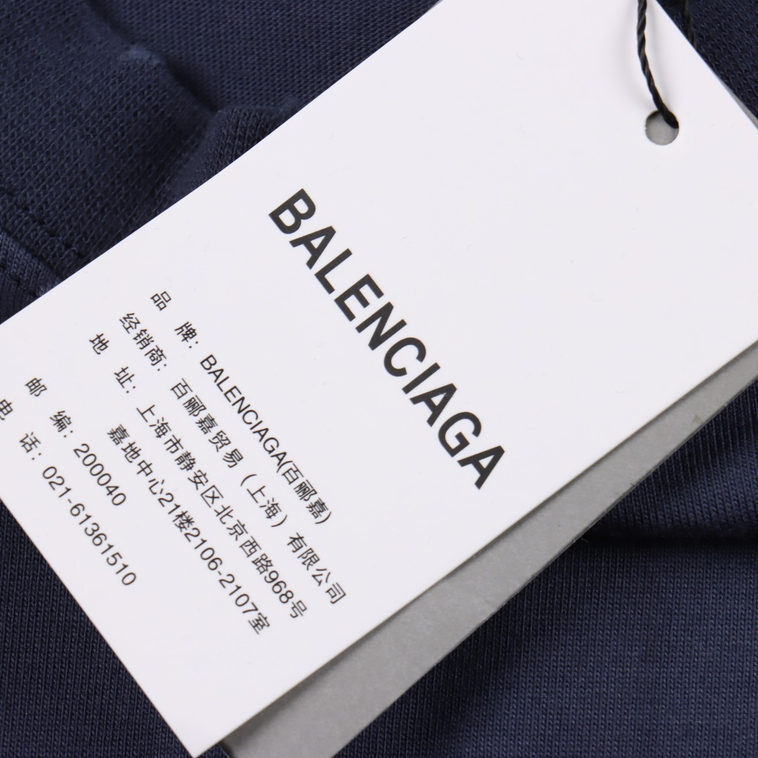 BALENCIAGA巴黎世家 前后双B比特币泥染短袖T恤