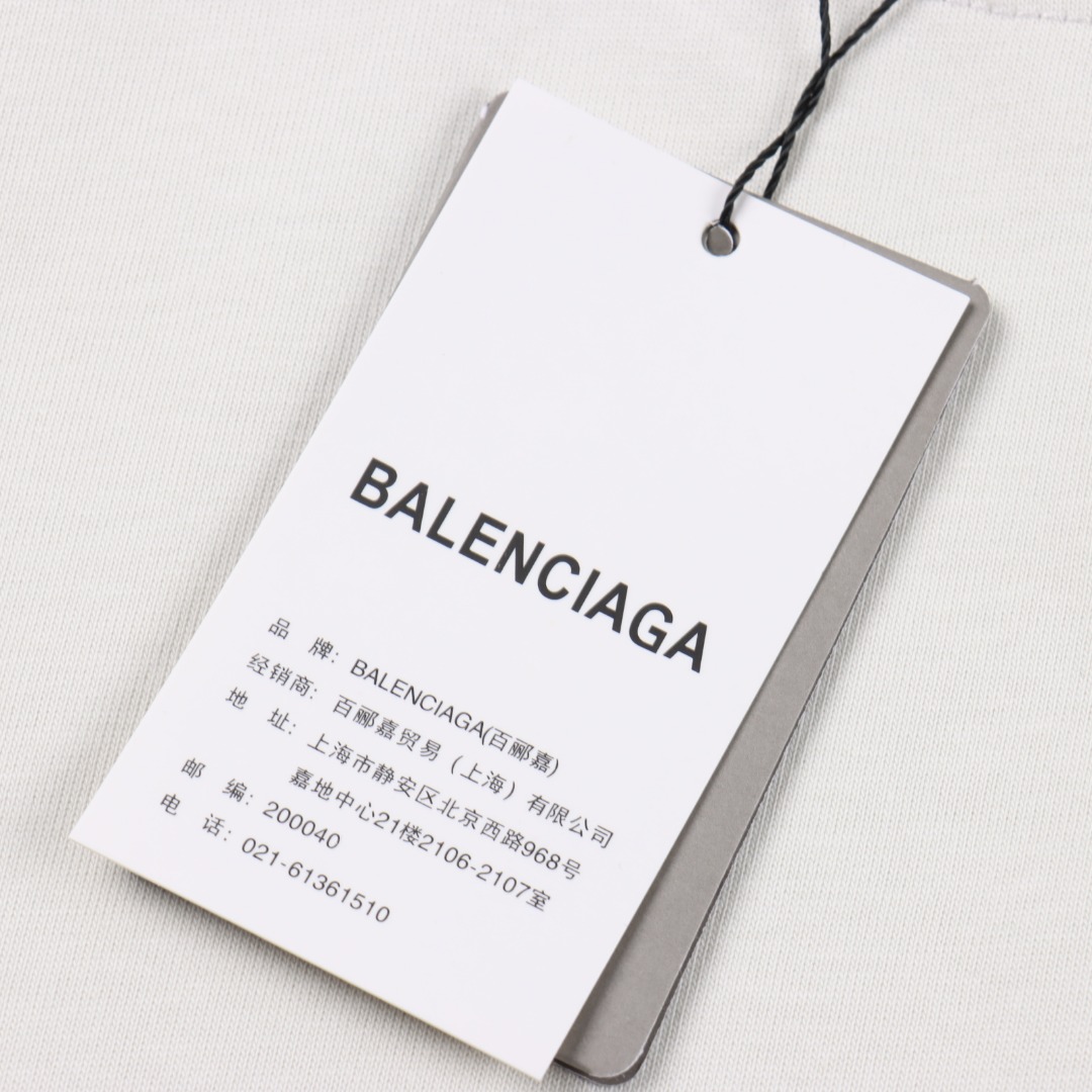 BALENCIAGA巴黎世家 前后M字印花短袖T恤