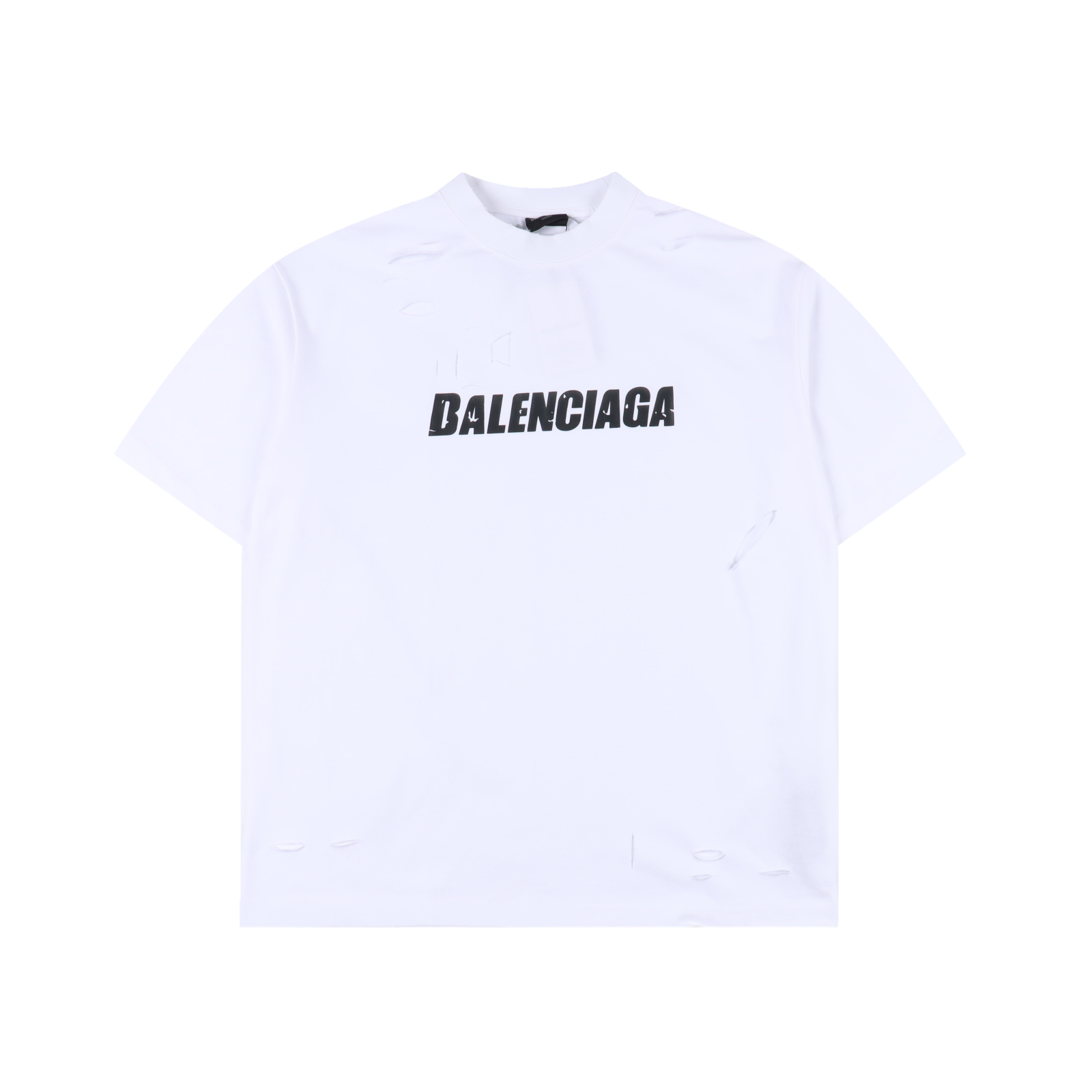 BALENCIAGA巴黎世家 艺术破洞短袖T恤