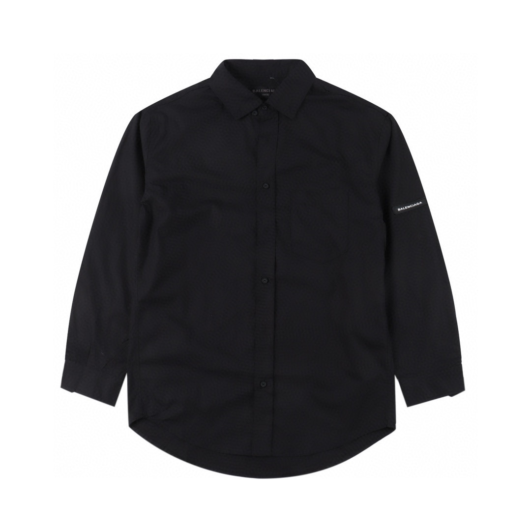 Balenciaga/巴黎世家 BLCG 24FW 手臂硅胶袖标长袖衬衫
