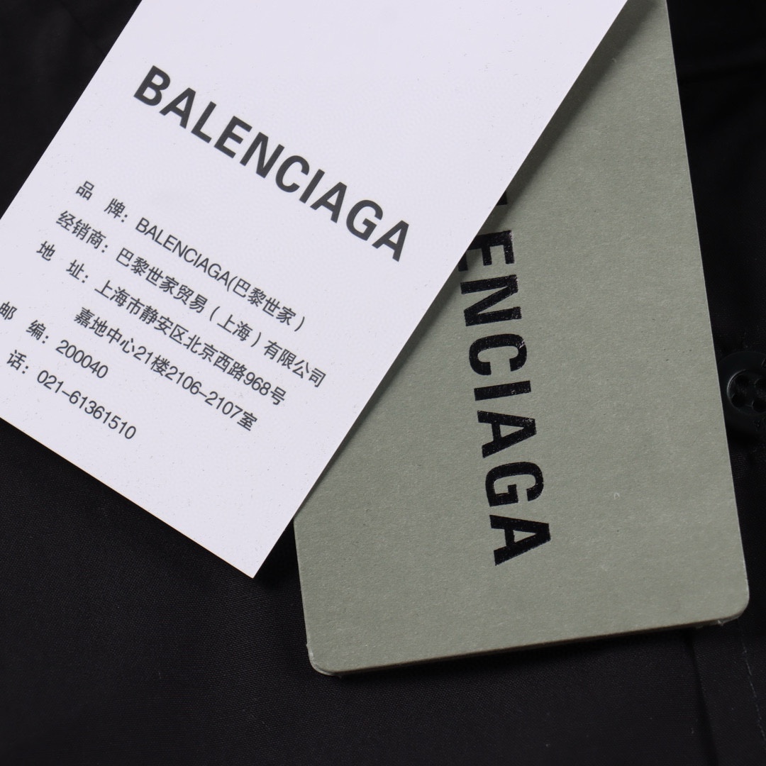Balenciaga/巴黎世家 BLCG 24FW 领口字母刺绣长袖衬衫
