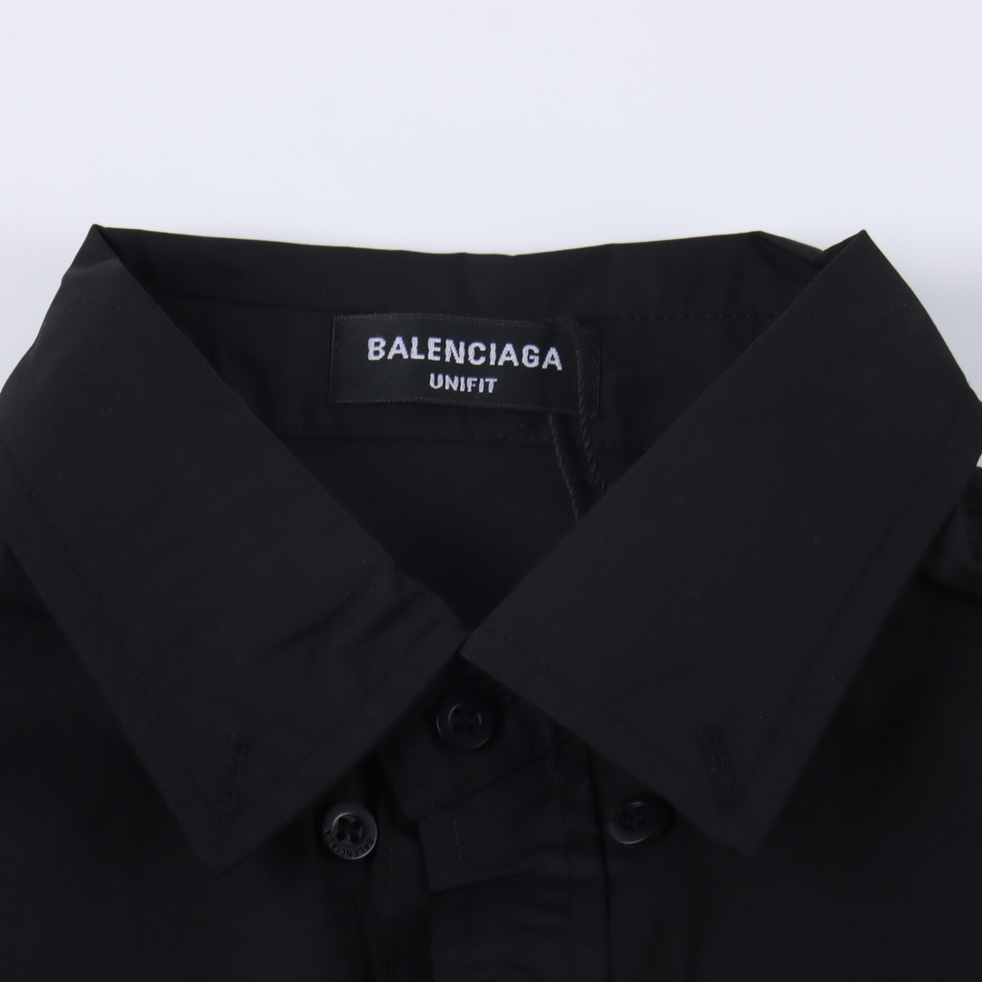 Balenciaga/巴黎世家 BLCG 24FW 黄胶带印花长袖衬衫