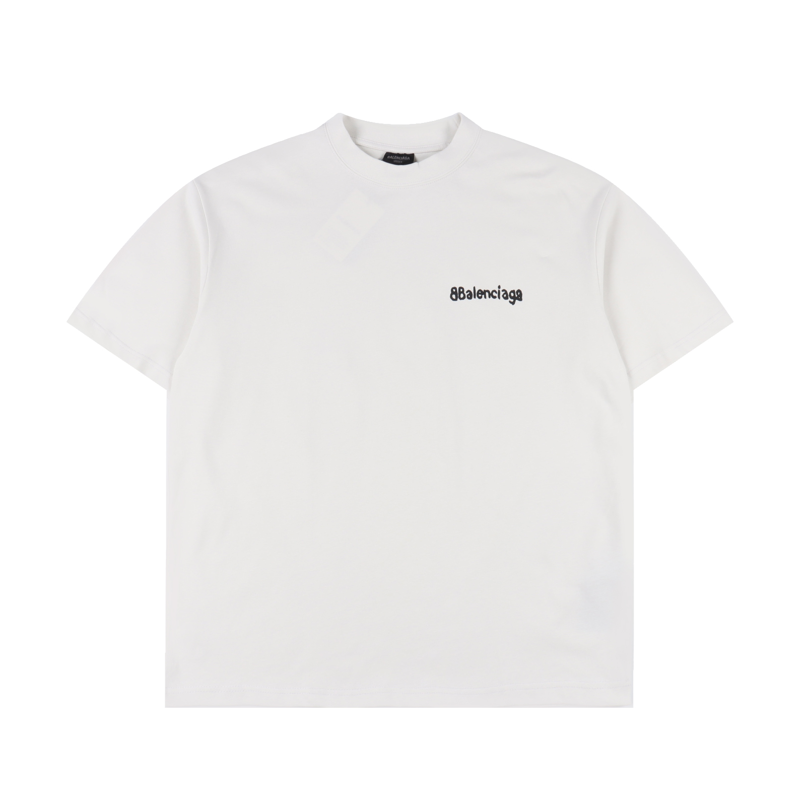 BALENCIAGA巴黎世家 ＢＢlogo涂鸦印花短袖T恤