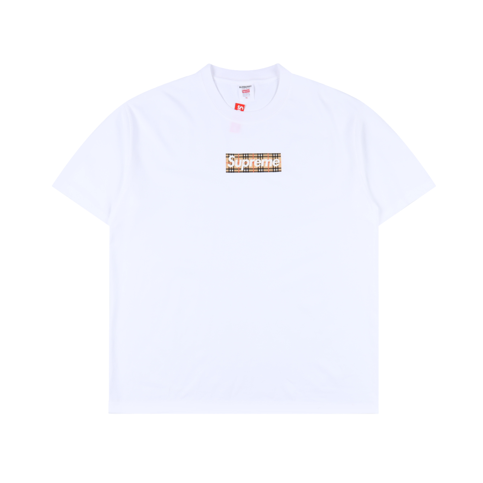 Supreme X BURBERRY/巴宝莉BBR 联名款格纹字母印花短袖T恤
