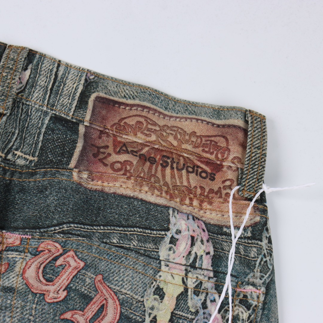 Acne Studios 1981M糖果链条印花牛仔长裤
