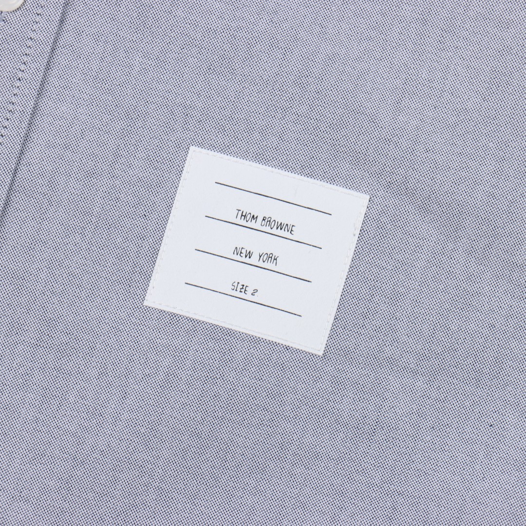 Thom Browne TB白色灰色撞色设计双袖标设计撞色衬衫