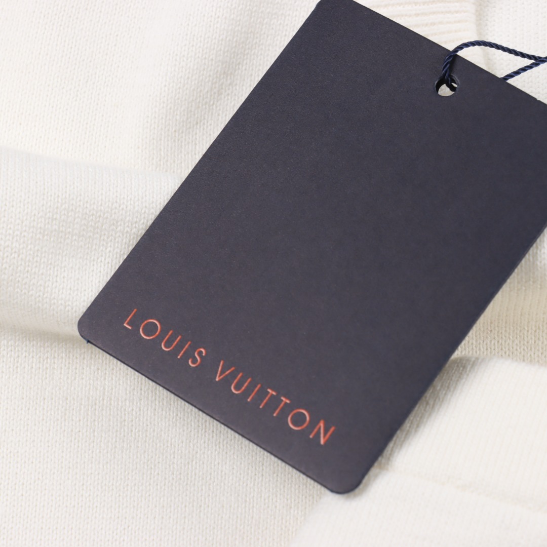 LOUIS VUITTON/路易威登 LV 黄色胸标贴饰针织短袖T恤