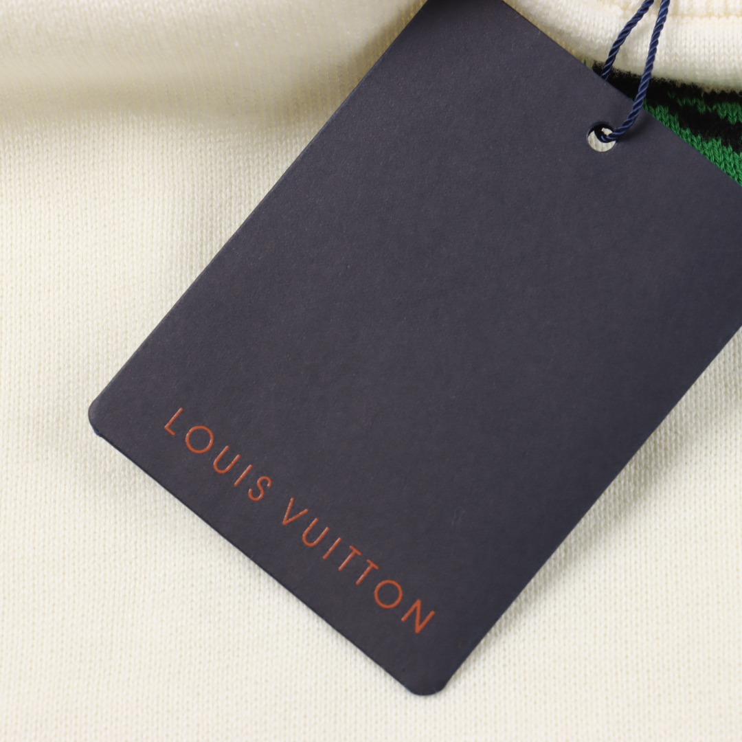 Louis Vuitton路易威登 飞机提花圆领针织短袖