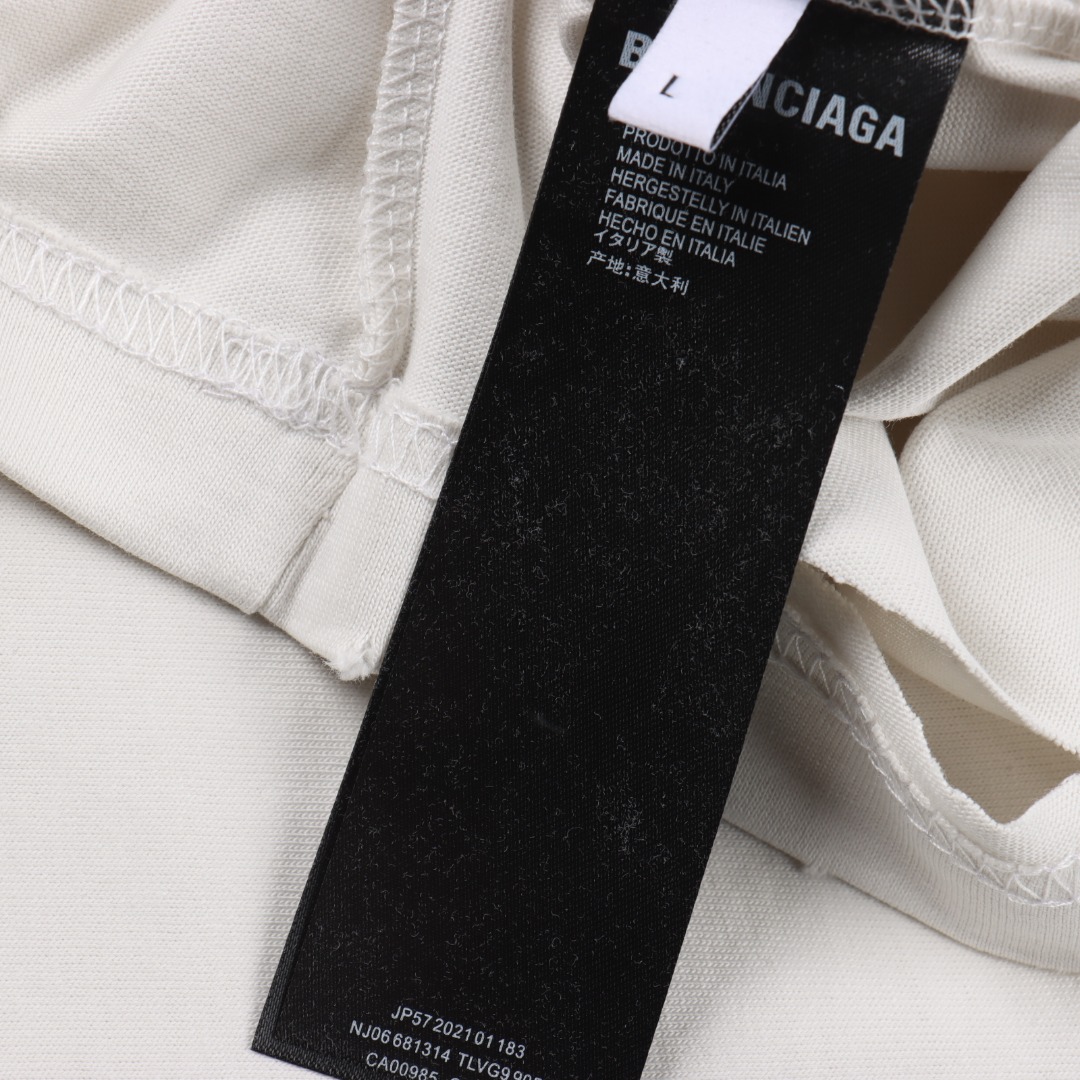 Balenciga/巴黎世家 闪粉英文图案短袖T恤