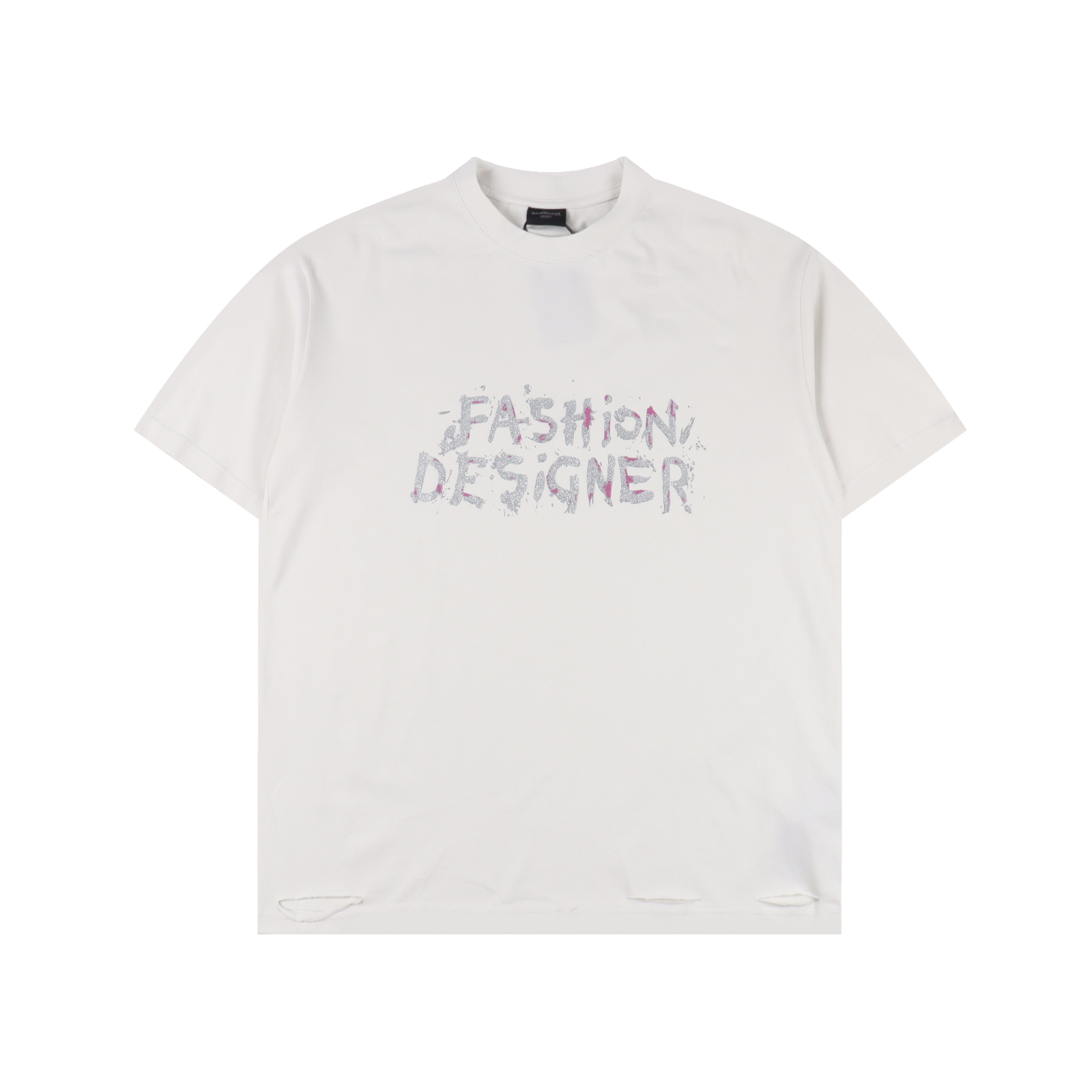 Balenciga/巴黎世家 闪粉英文图案短袖T恤