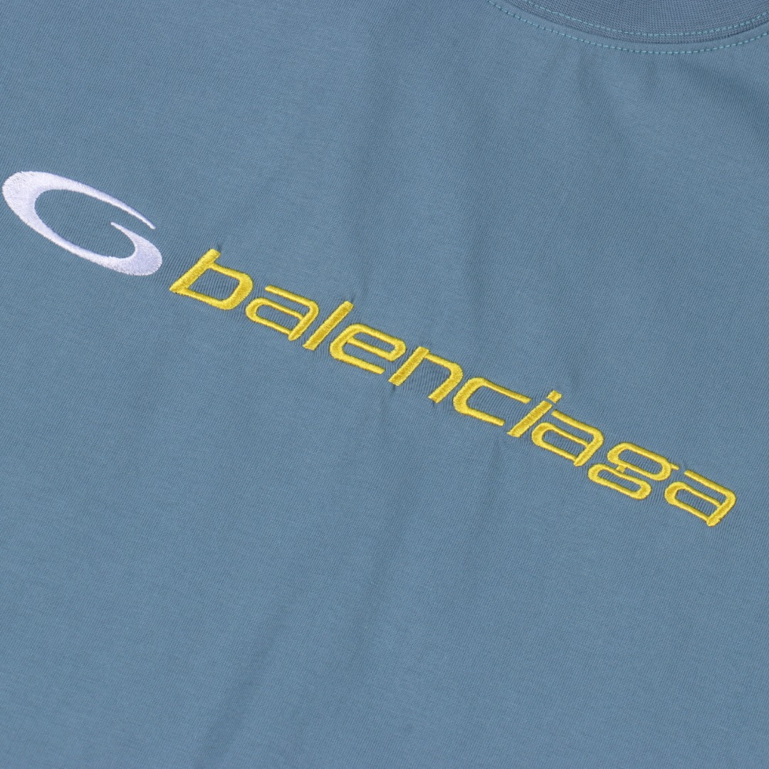 Balenciga/巴黎世家 logo字母绣花圆领短袖T恤