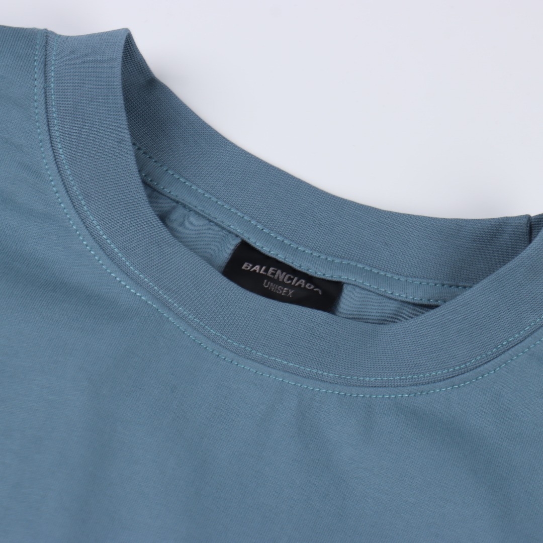 Balenciga/巴黎世家 logo字母绣花圆领短袖T恤