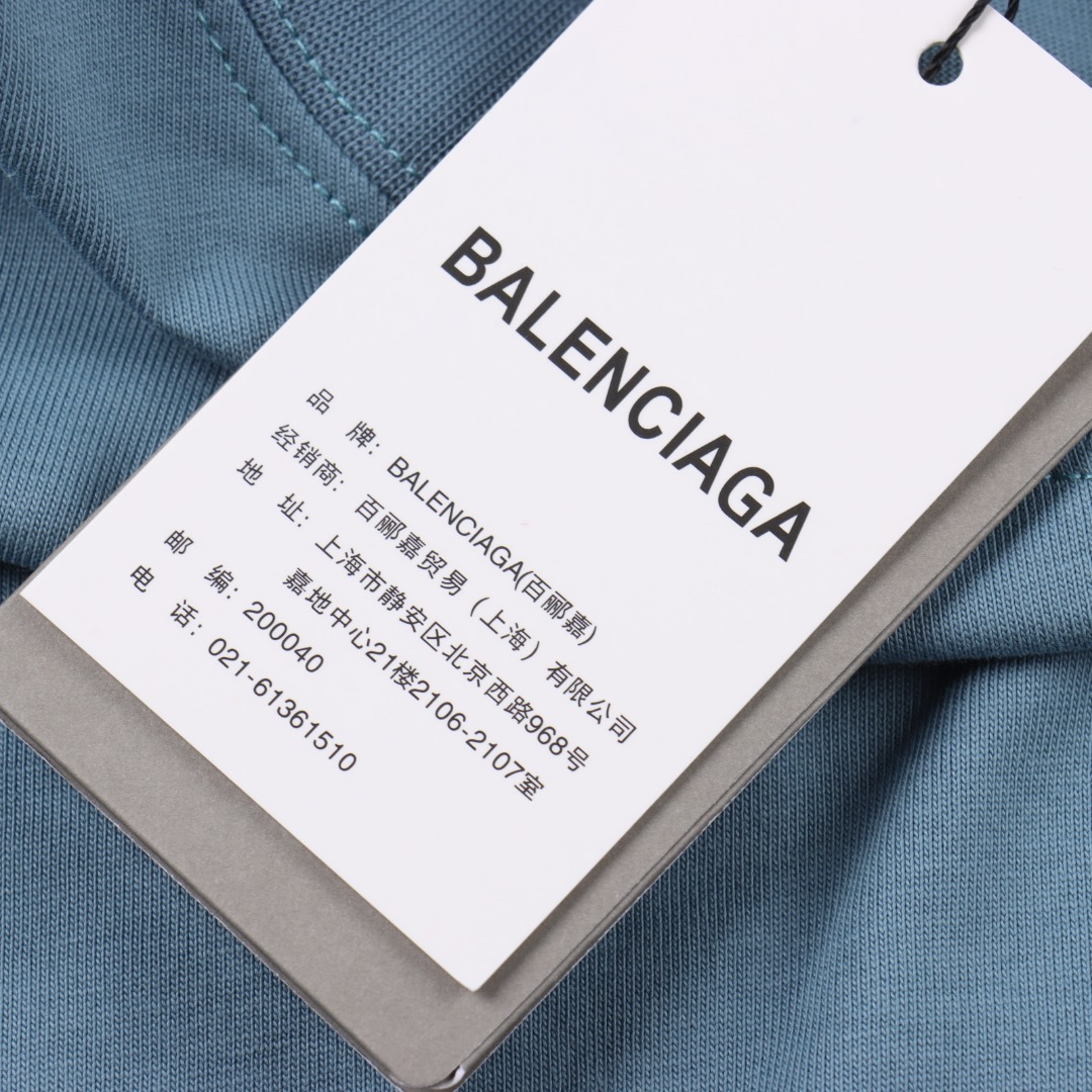 Balenciga/巴黎世家 logo字母绣花圆领短袖T恤