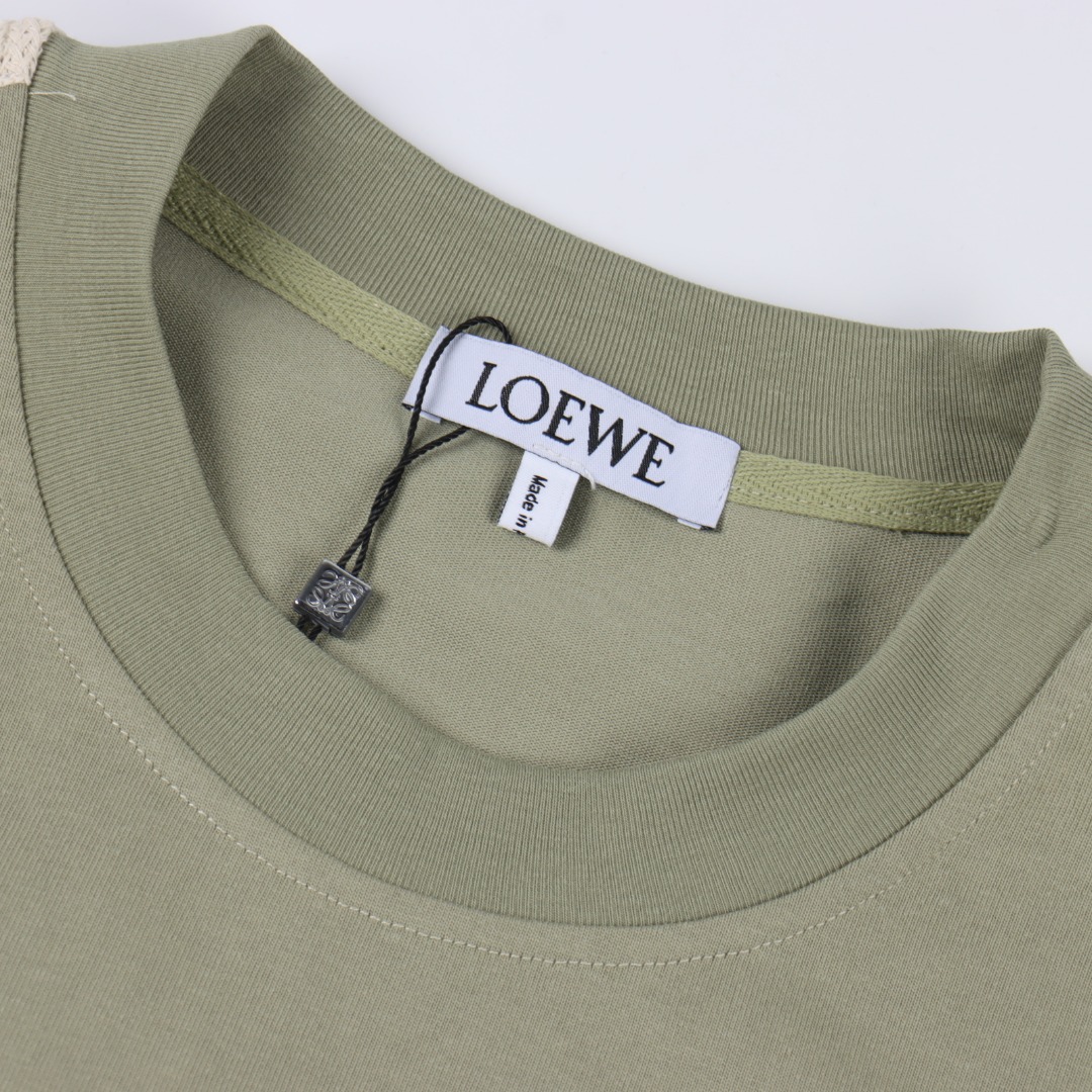 LOEWE/罗意威 拼接织带短袖