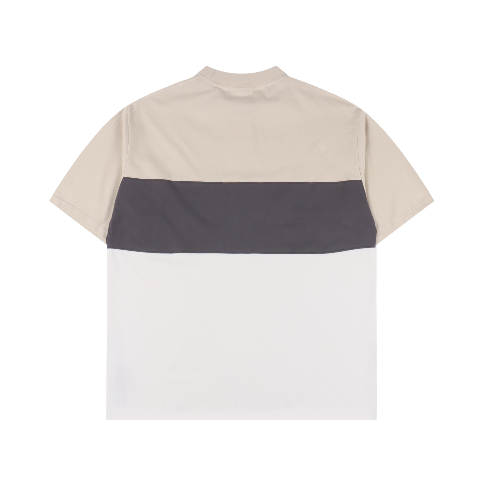 BALENCIAGA/巴黎世家 三色拼接字母印花短袖 黑灰 杏色