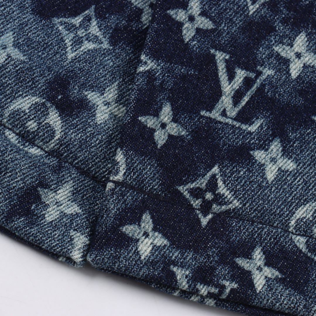 Louis Vuitton/路易威登 1V 25SS 扎染挂毯图案夏威夷牛仔短袖衬衫