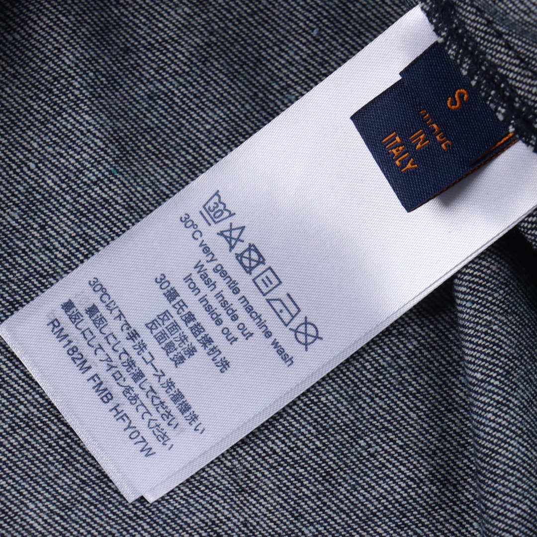 Louis Vuitton/路易威登 1V 25SS 扎染挂毯图案夏威夷牛仔短袖衬衫