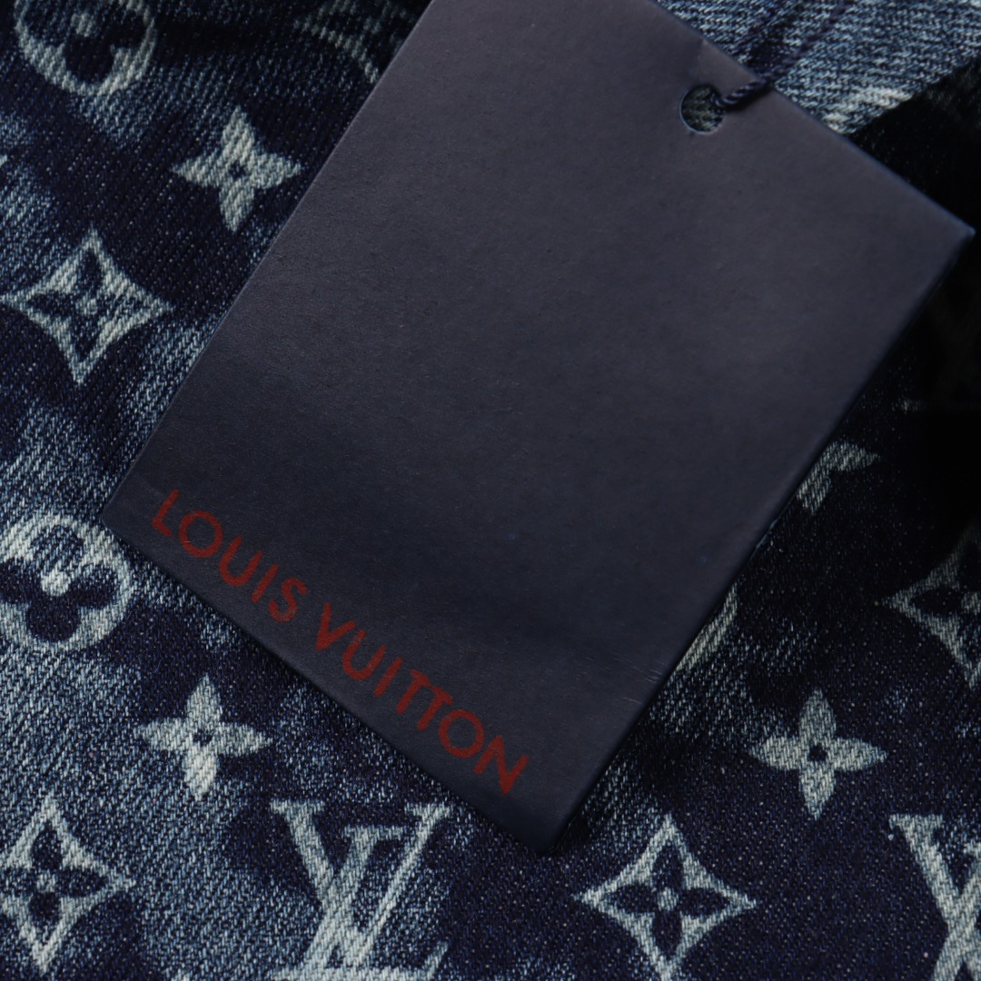Louis Vuitton/路易威登 1V 25SS 扎染挂毯图案夏威夷牛仔短袖衬衫