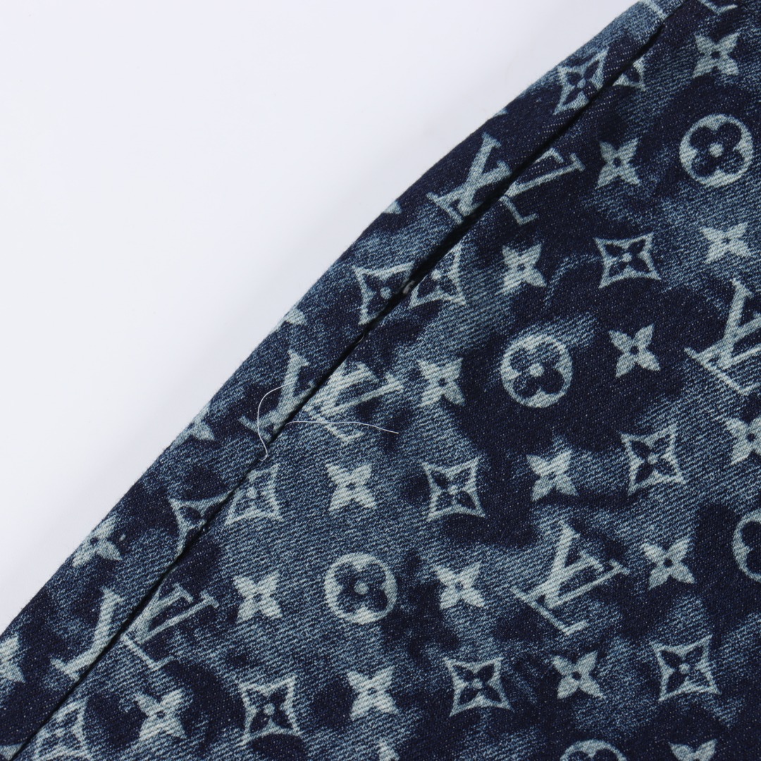 Louis Vuitton/路易威登1v 扎染挂毯图案夏威夷牛仔短裤
