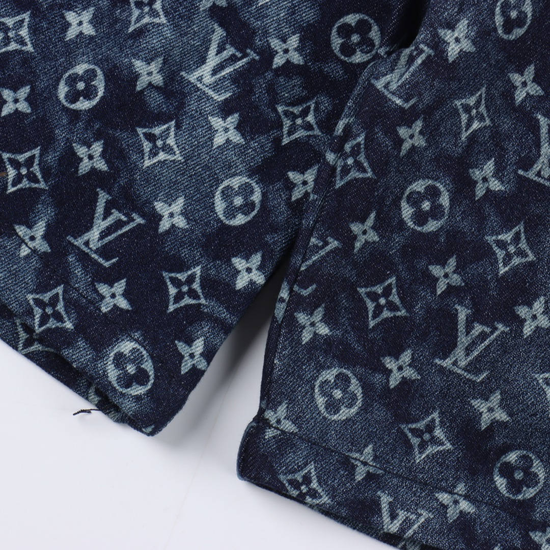 Louis Vuitton/路易威登1v 扎染挂毯图案夏威夷牛仔短裤