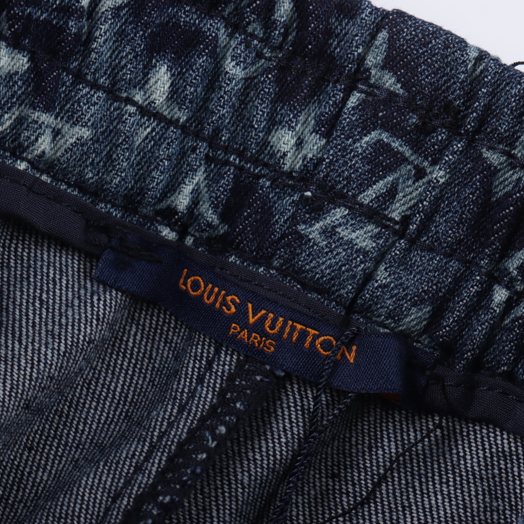 Louis Vuitton/路易威登1v 扎染挂毯图案夏威夷牛仔短裤
