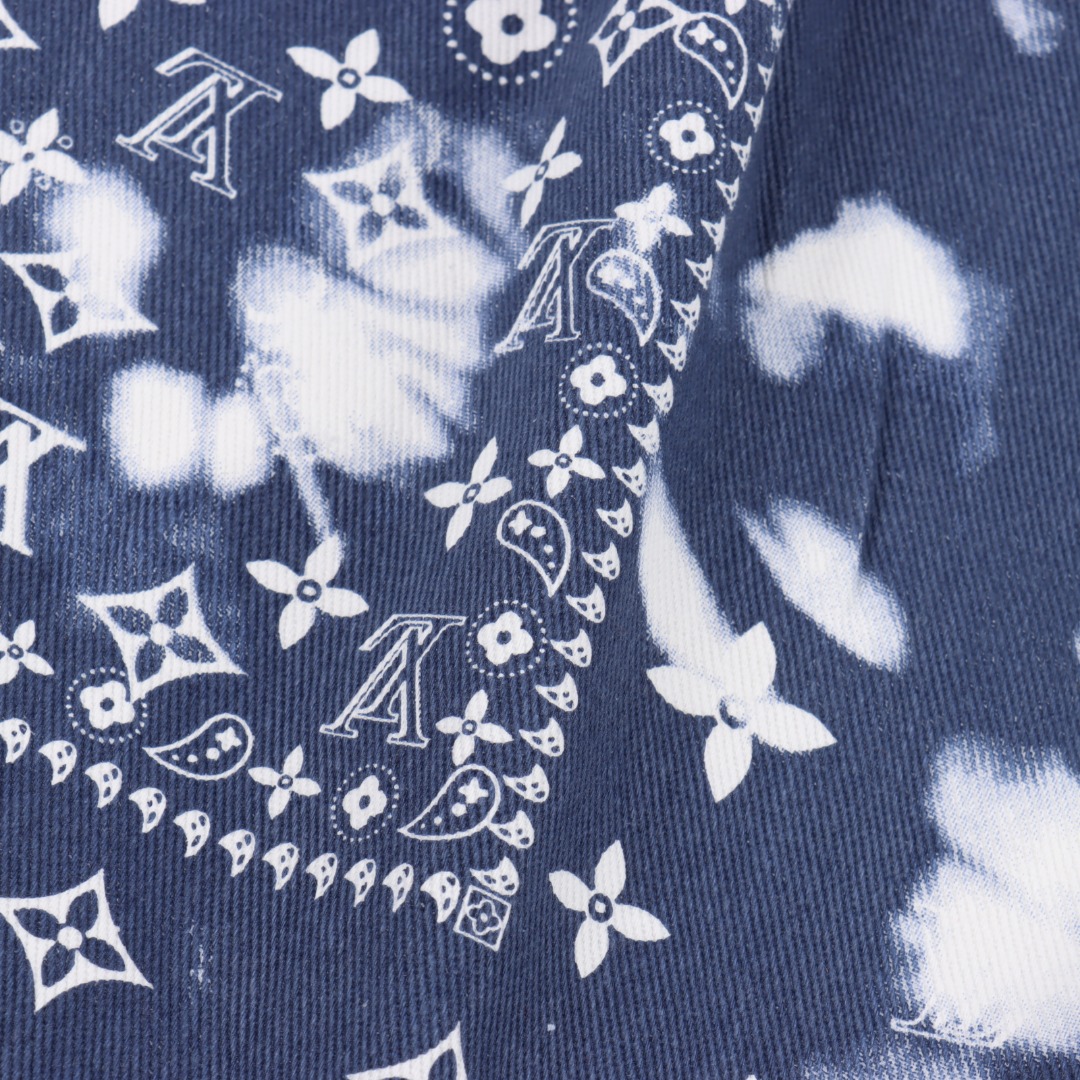Louis Vuitton/路易威登 1V 腰果花扎染牛仔短袖衬衫
