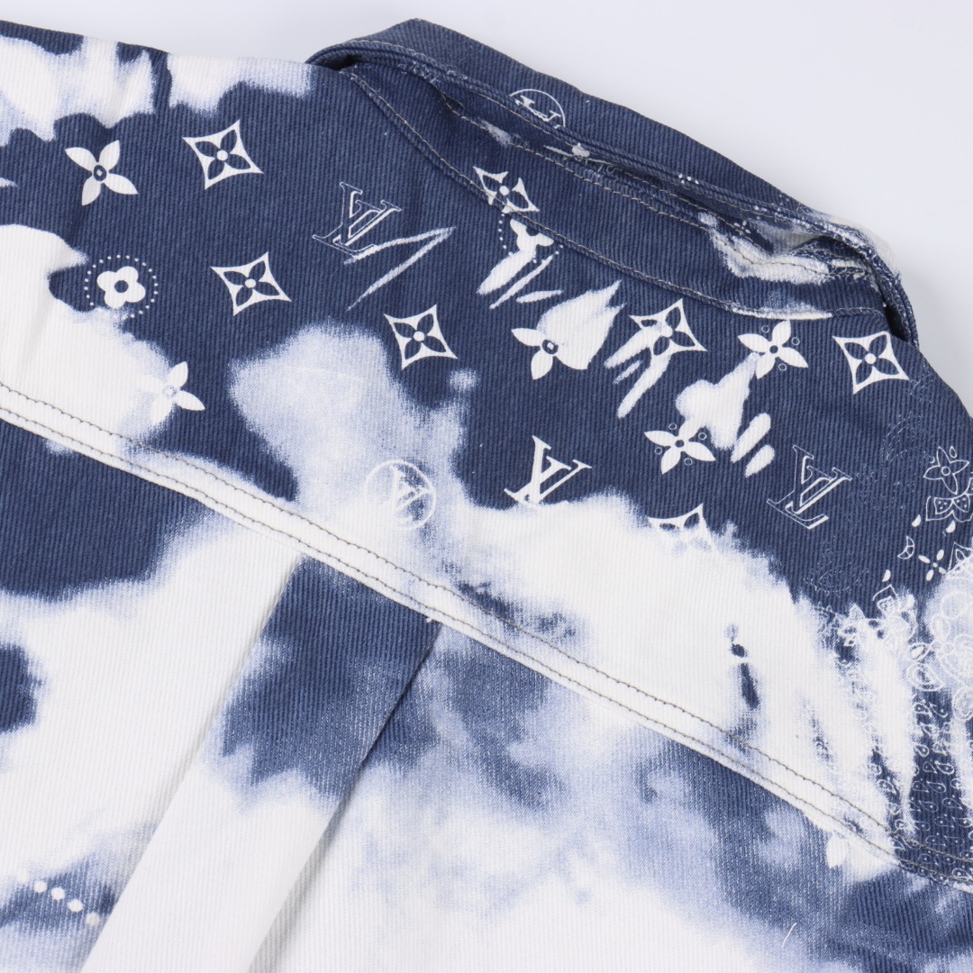 Louis Vuitton/路易威登 1V 腰果花扎染牛仔短袖衬衫