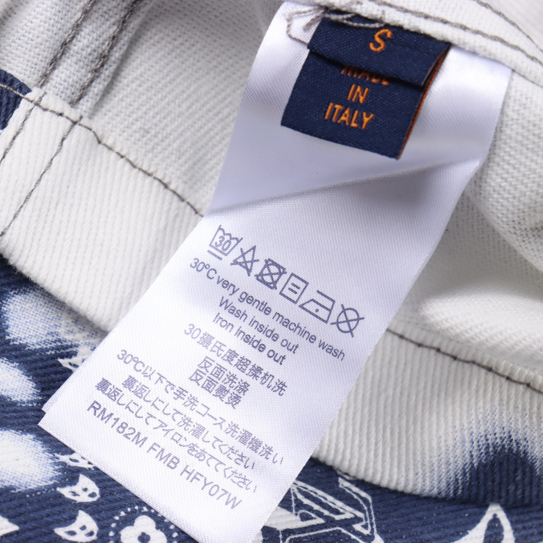 Louis Vuitton/路易威登 1V 腰果花扎染牛仔短袖衬衫