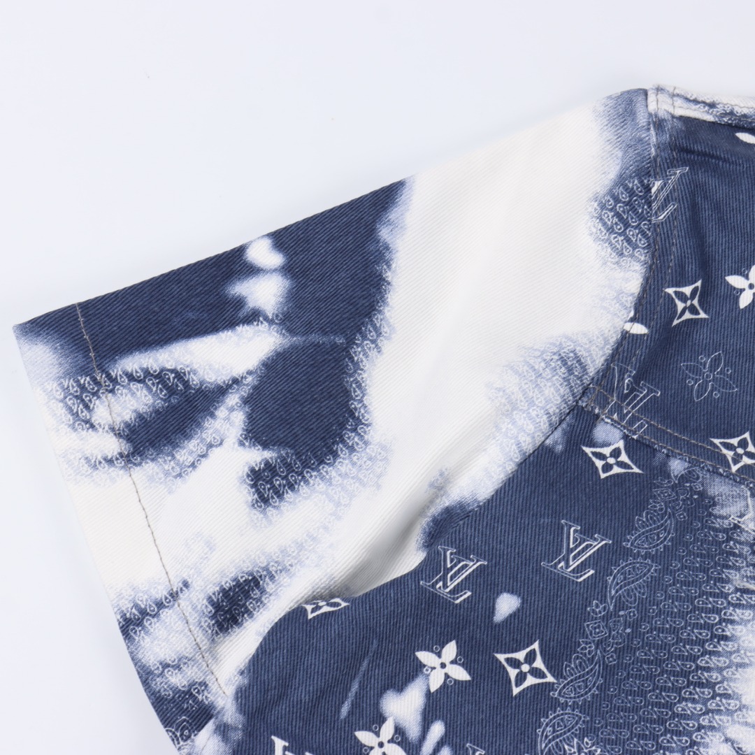 Louis Vuitton/路易威登 1V 腰果花扎染牛仔短袖衬衫