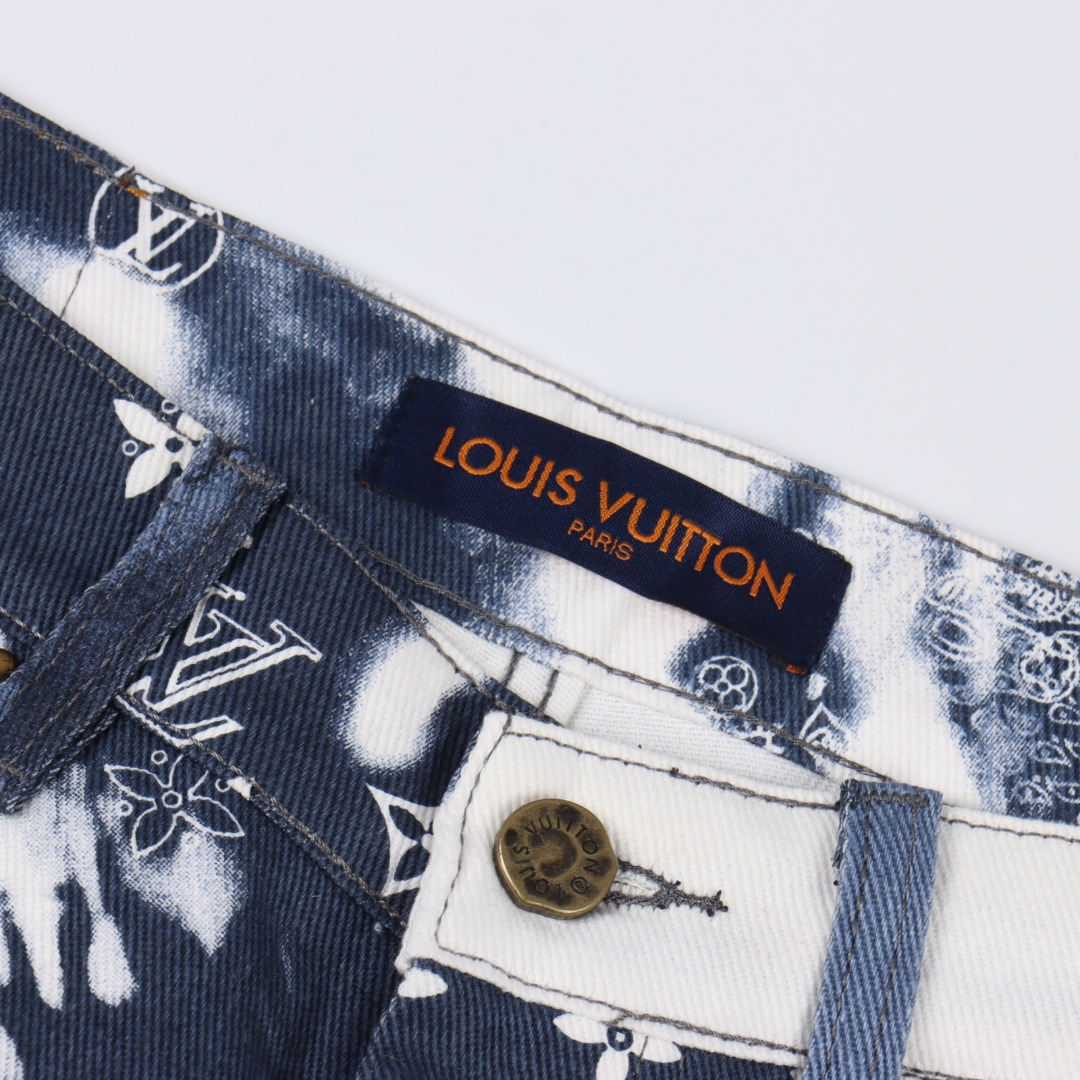 Louis Vuitton/路易威登 1V 腰果花扎染牛仔短裤