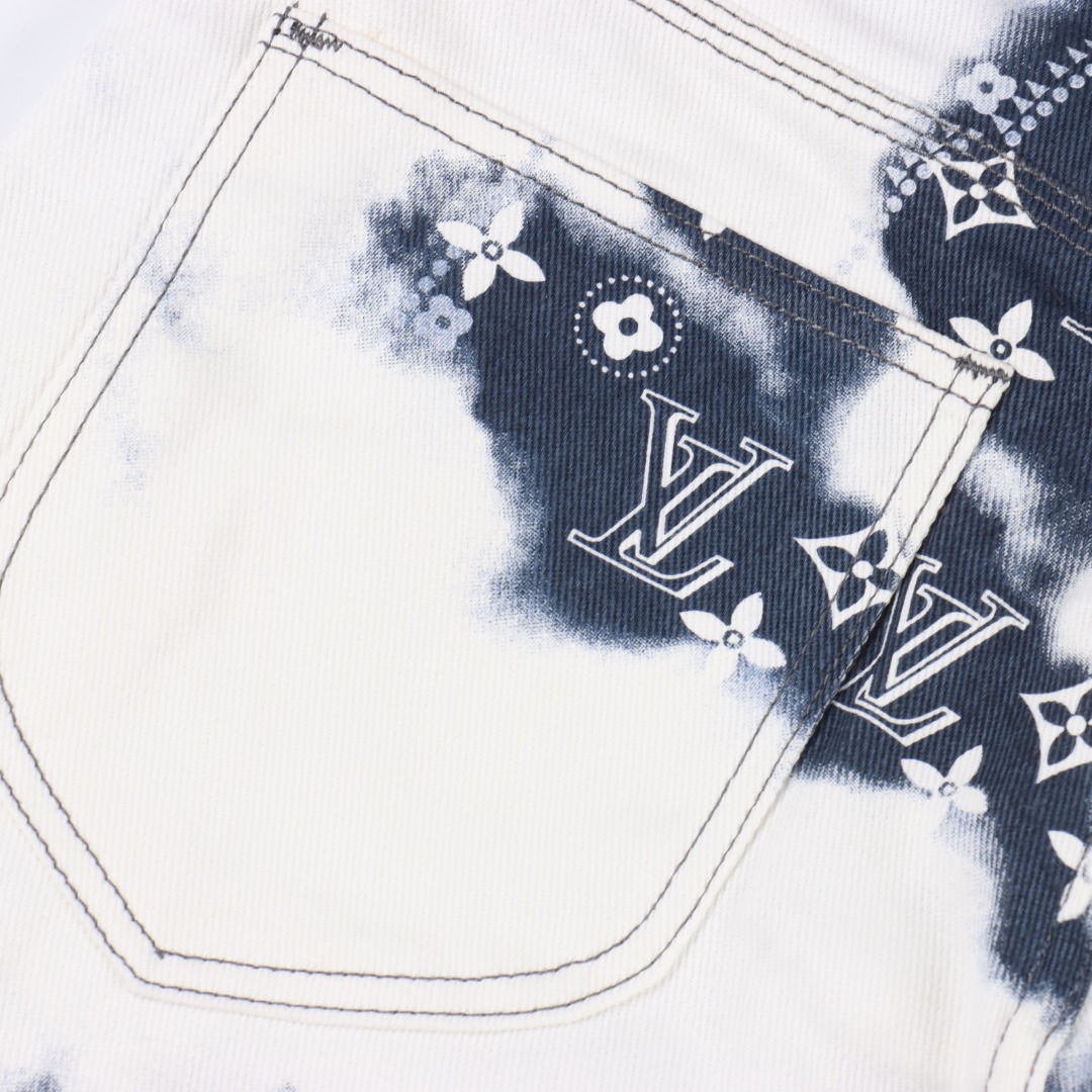 Louis Vuitton/路易威登 1V 腰果花扎染牛仔短裤