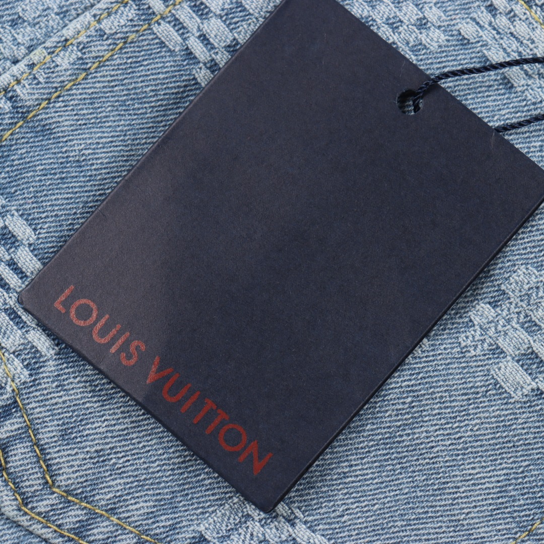 Louis Vuitton/路易威登 1V 25SS 棋盘格提花牛仔短裤