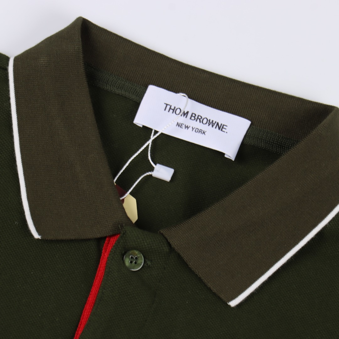 Thom Browne/汤姆布朗 三色小狗贴饰刺绣短袖Polo衫 黑色 白色 绿色