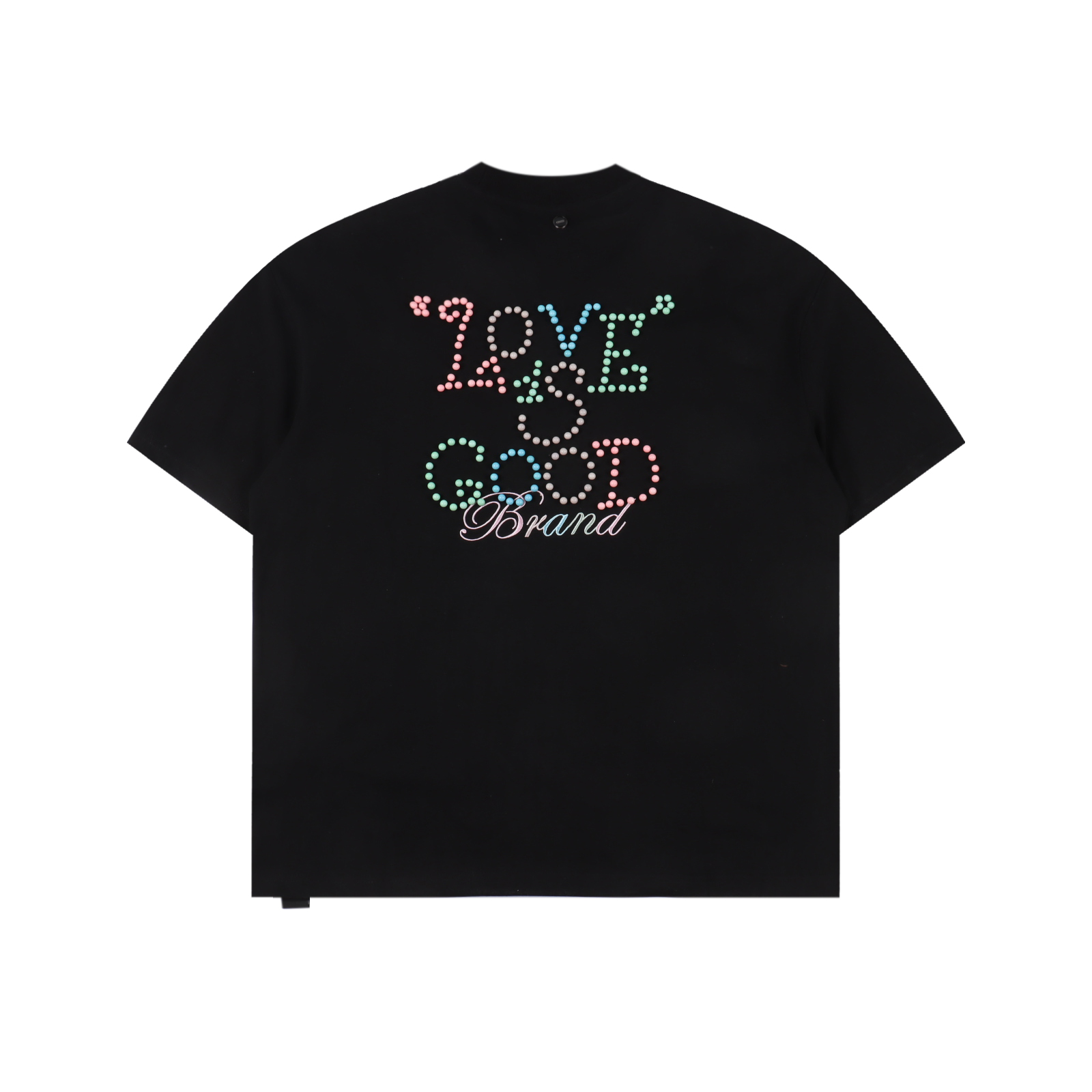 GOODBRAND 2025SS LOVE IS GOOD限定马卡龙彩色珍珠标语时尚短袖T恤