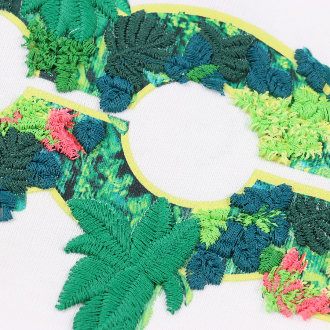 GOODBRAND SS25 立体绿植刺绣地图LOGO宽松短袖T恤