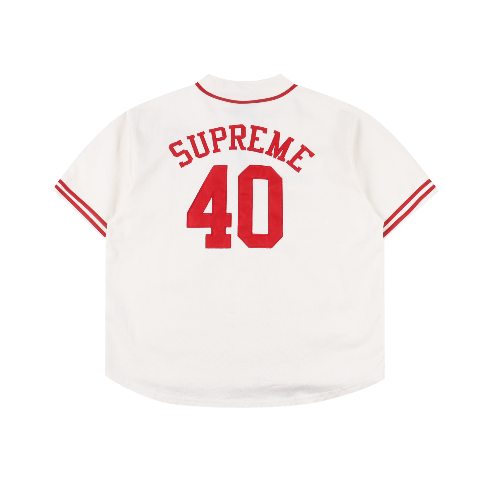 Supreme x 40 Acres 联名款 SS25 WEEK9 Twill Baseball Jersey 后背数字英文logo印花美式潮流棒球服短袖