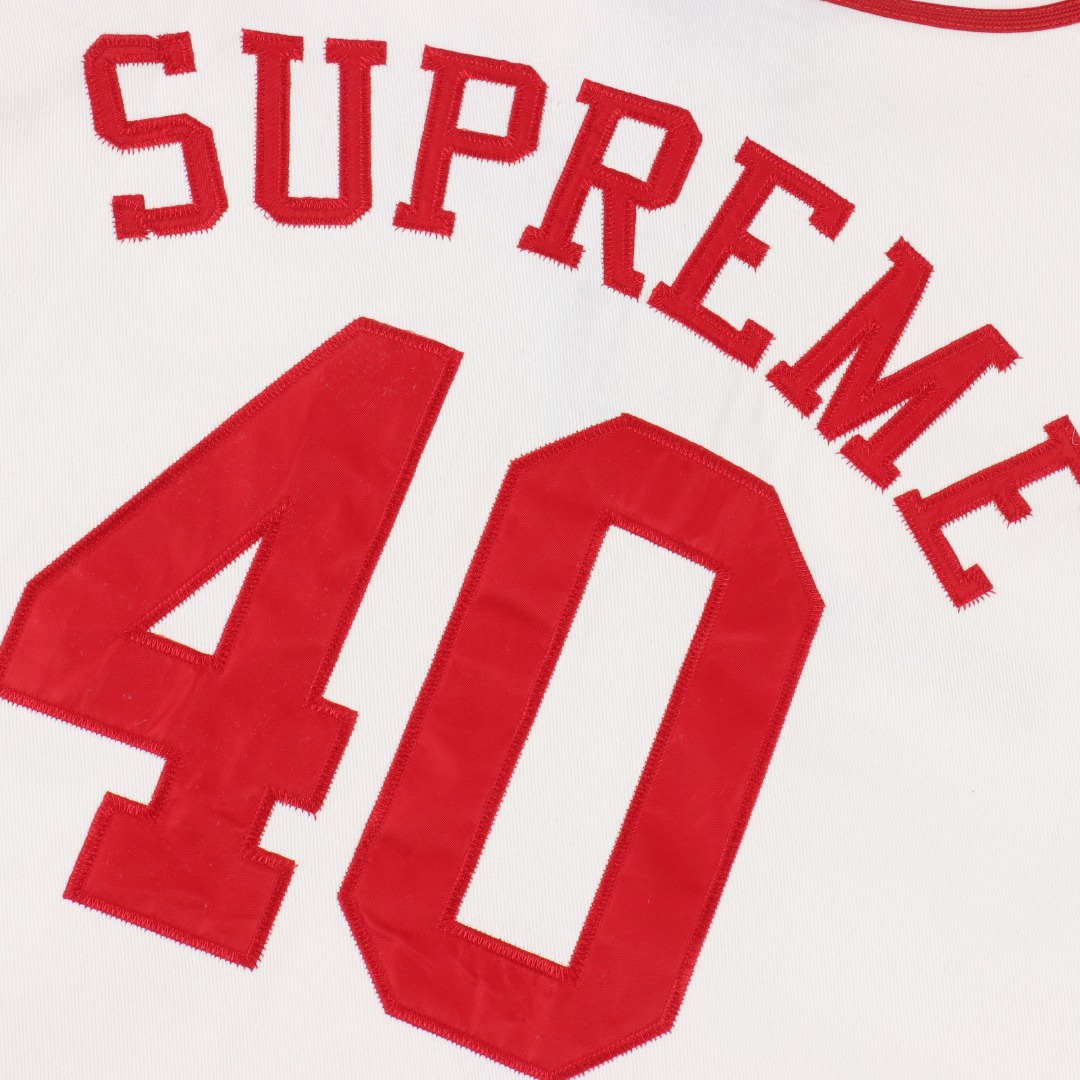Supreme x 40 Acres 联名款 SS25 WEEK9 Twill Baseball Jersey 后背数字英文logo印花美式潮流棒球服短袖