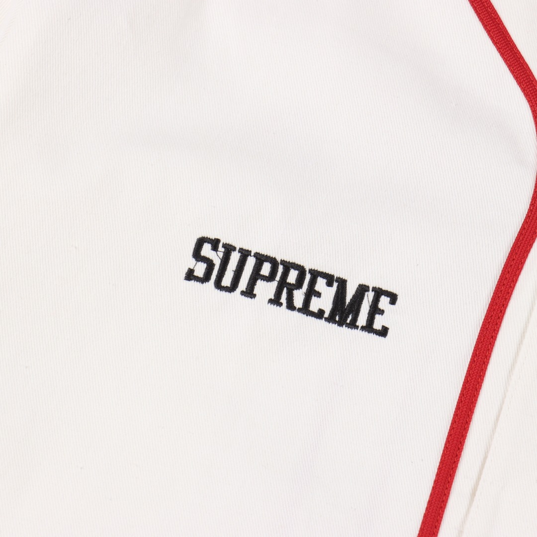 Supreme x 40 Acres 联名款 SS25 WEEK9 Twill Baseball Jersey 后背数字英文logo印花美式潮流棒球服短袖