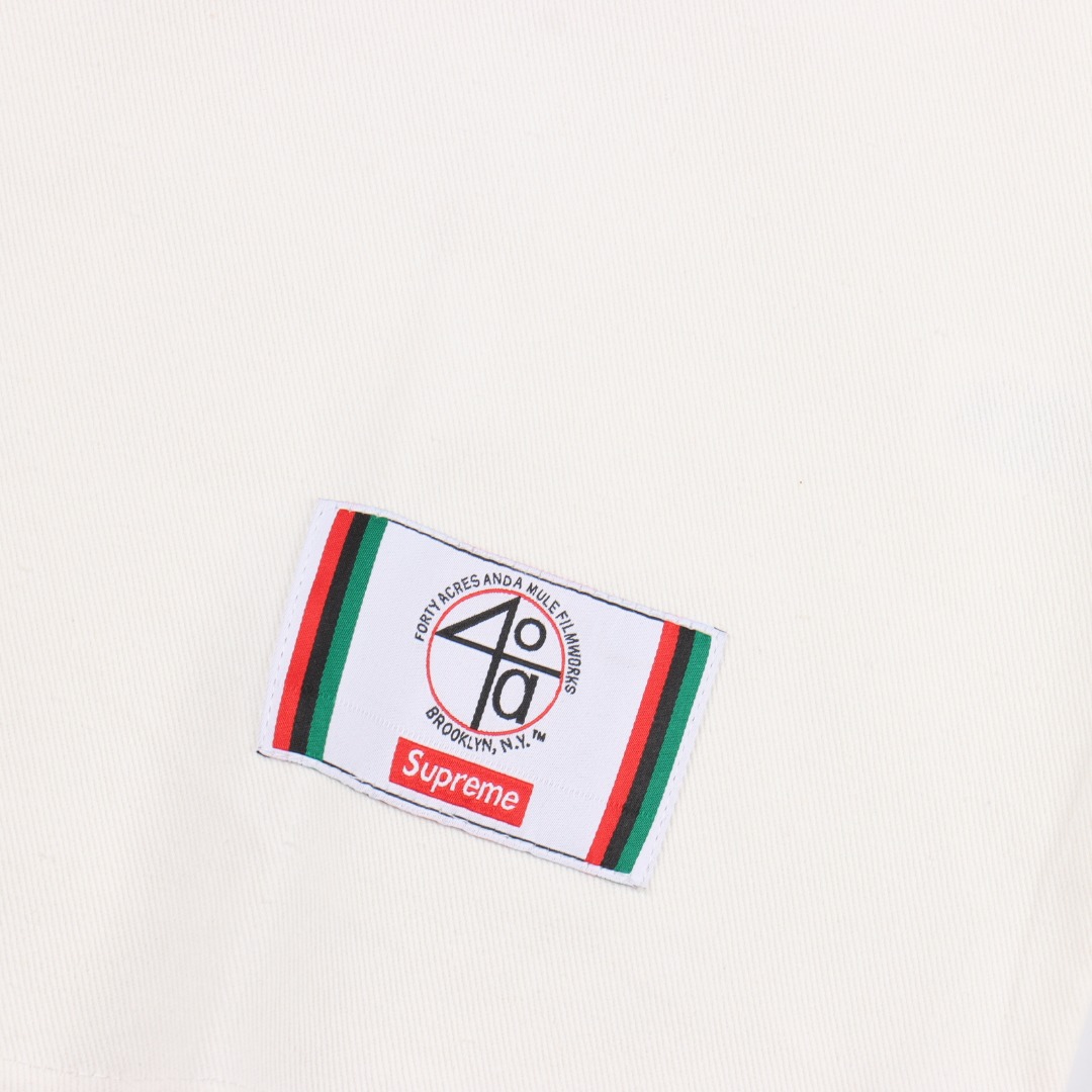 Supreme x 40 Acres 联名款 SS25 WEEK9 Twill Baseball Jersey 后背数字英文logo印花美式潮流棒球服短袖