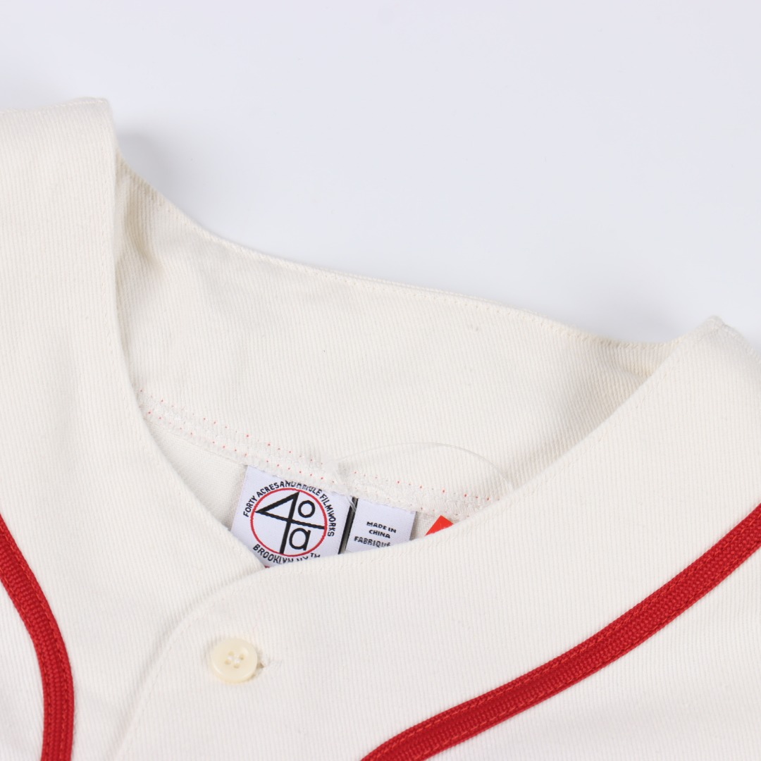 Supreme x 40 Acres 联名款 SS25 WEEK9 Twill Baseball Jersey 后背数字英文logo印花美式潮流棒球服短袖