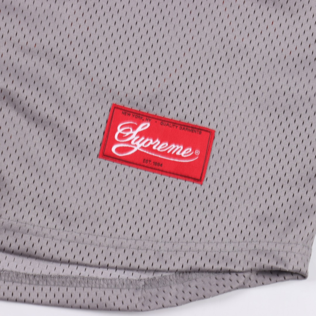 Supreme x 40 Acres 联名款 SS25 WEEK9 Twill Baseball Jersey 后背数字英文logo印花舒适简约休闲短袖美式潮流棒球服米白 黑色