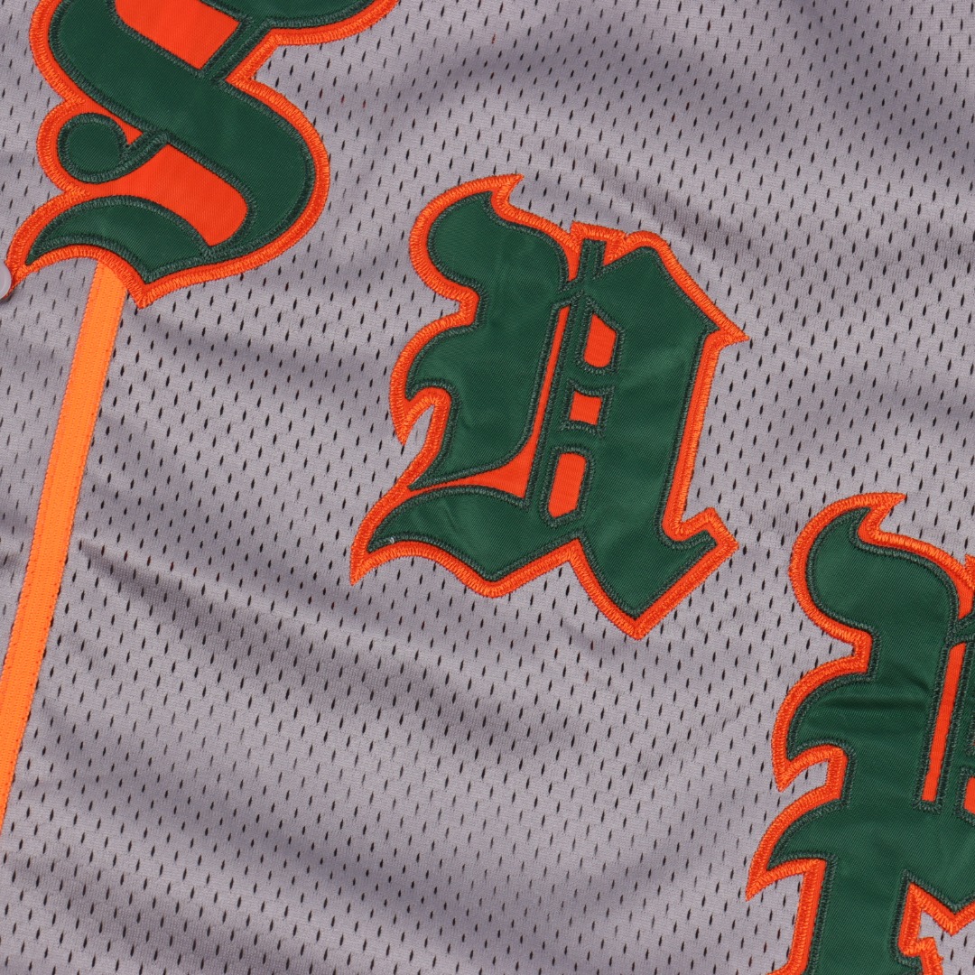 Supreme x 40 Acres 联名款 SS25 WEEK9 Twill Baseball Jersey 后背数字英文logo印花舒适简约休闲短袖美式潮流棒球服米白 黑色