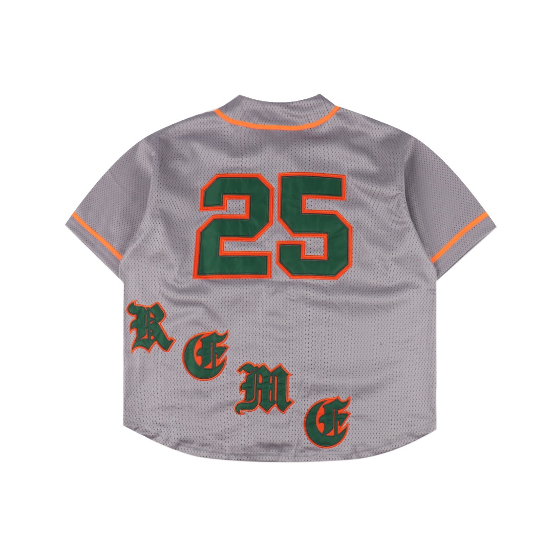 Supreme x 40 Acres 联名款 SS25 WEEK9 Twill Baseball Jersey 后背数字英文logo印花舒适简约休闲短袖美式潮流棒球服米白 黑色