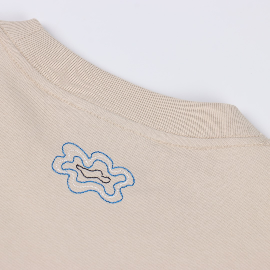 GOODBRAND 绽放之花手绘和平花卉休闲短袖T恤 黑色 米灰