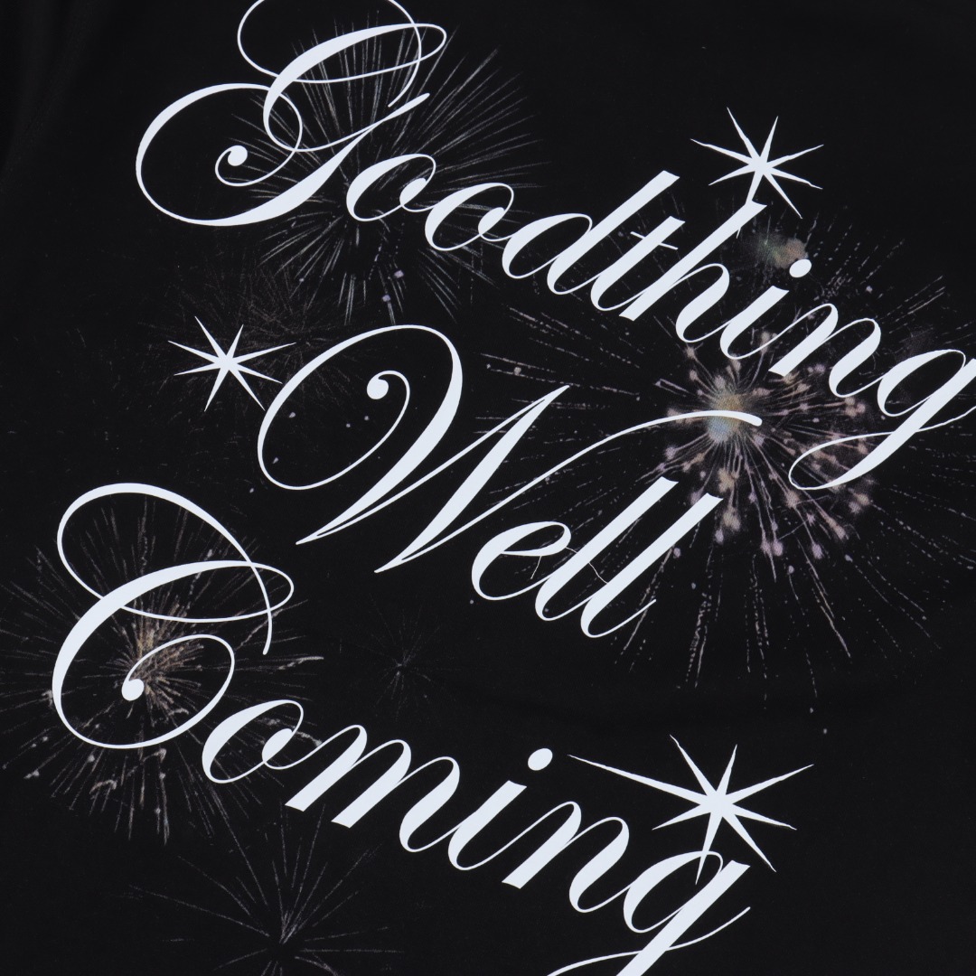 GOODBRAND SS25 烟花LOGO 短袖T恤黑色