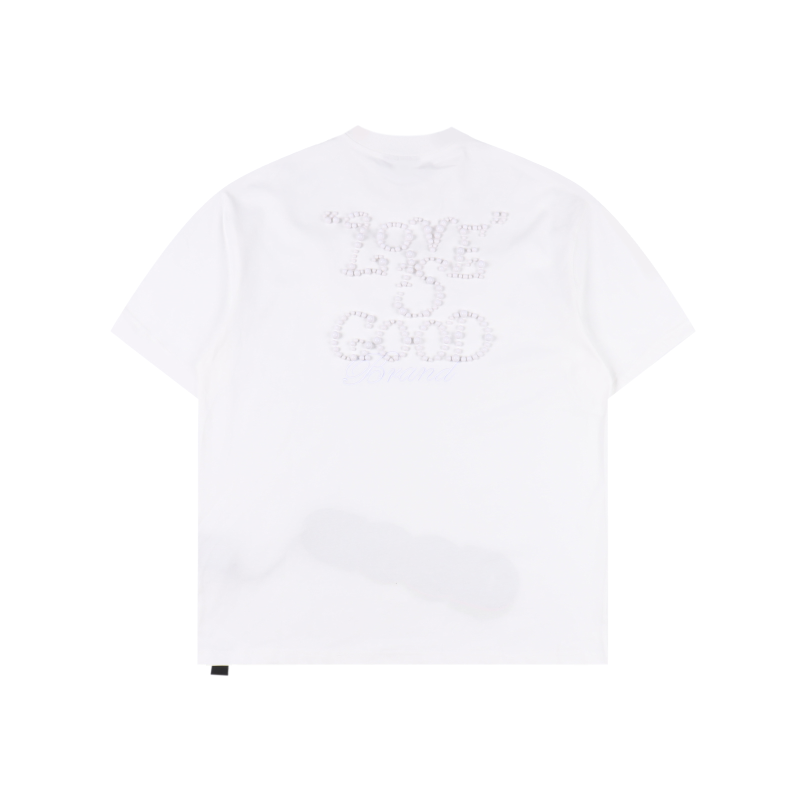 GOODBRAND 纯色珍珠LOGO 短袖T恤 男女同款 350克重面料 白色