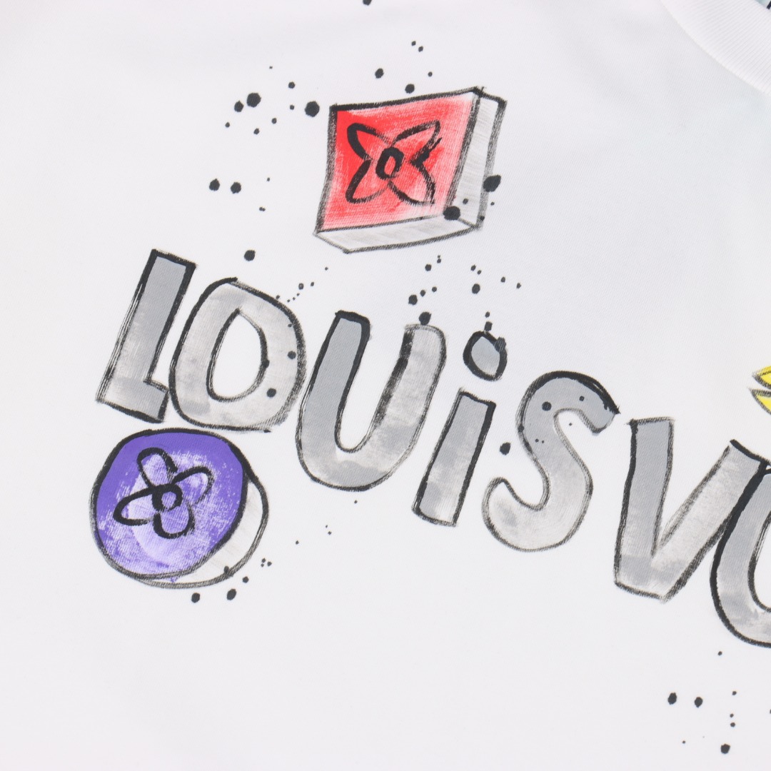 LOUIS VUITTON/路易威登 图标字母手绘短袖T恤