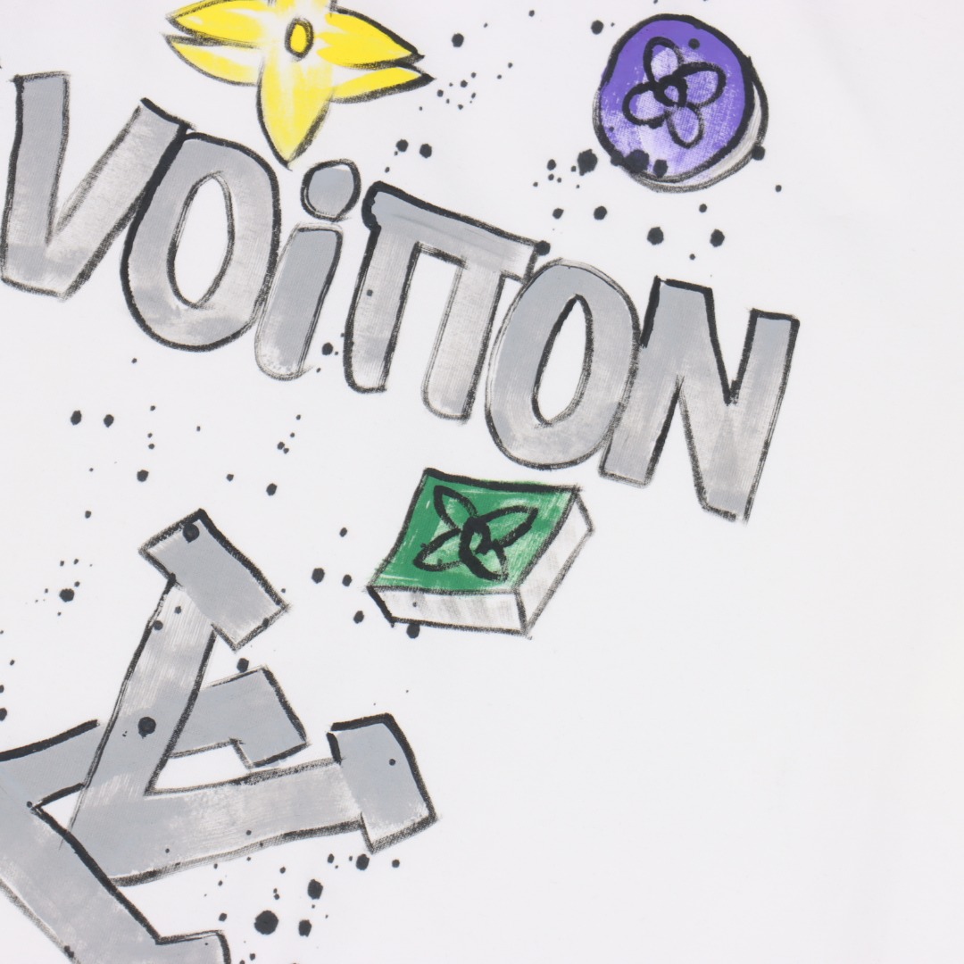 LOUIS VUITTON/路易威登 图标字母手绘短袖T恤