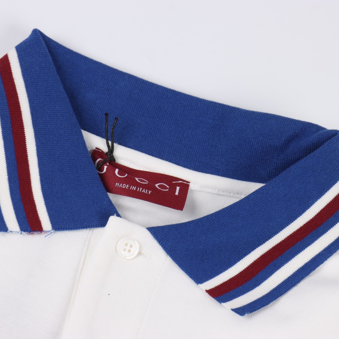 Gucci 古驰 胸前口袋字母刺绣短袖POLO衫