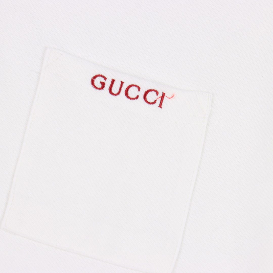 Gucci 古驰 胸前口袋字母刺绣短袖POLO衫